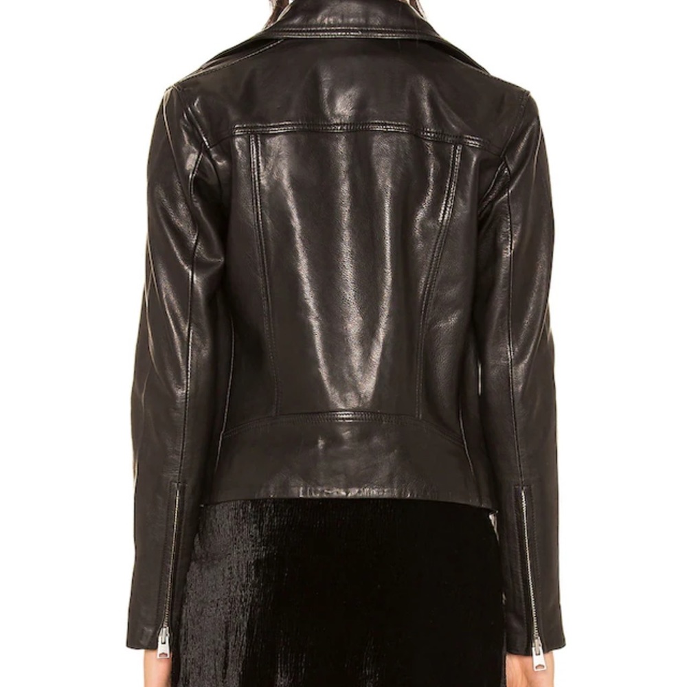 All Saints Dalby Biker Lamb Leather jacket - Picture 4 of 8